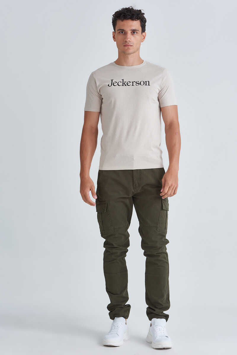 Jeckerson Erkek Yazılı Bisiklet Yaka T-Shirt - 2
