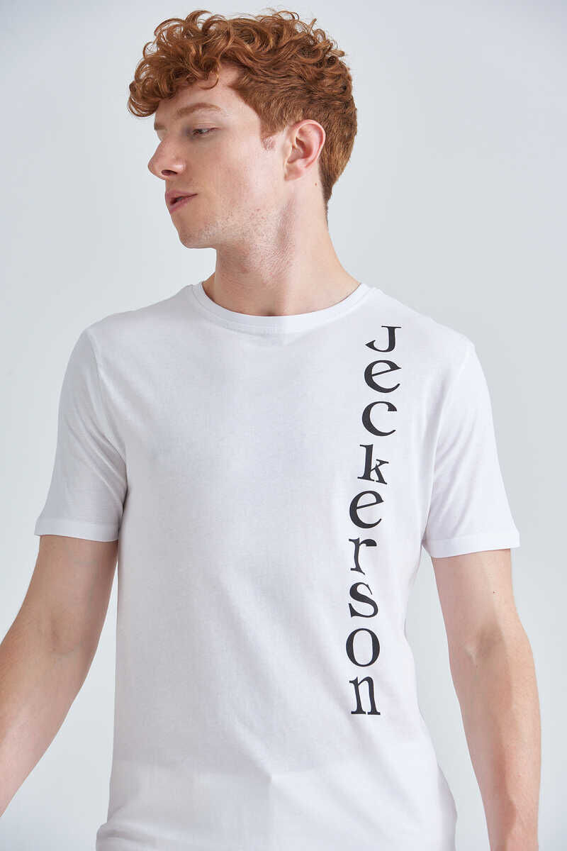 Jeckerson Logolu Bisiklet Yaka Erkek T-Shirt - 3
