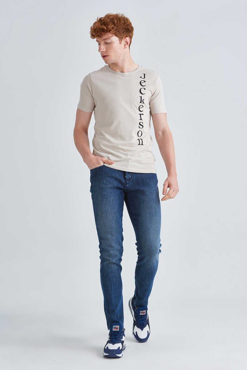 Jeckerson Logolu Bisiklet Yaka Erkek T-Shirt - 2