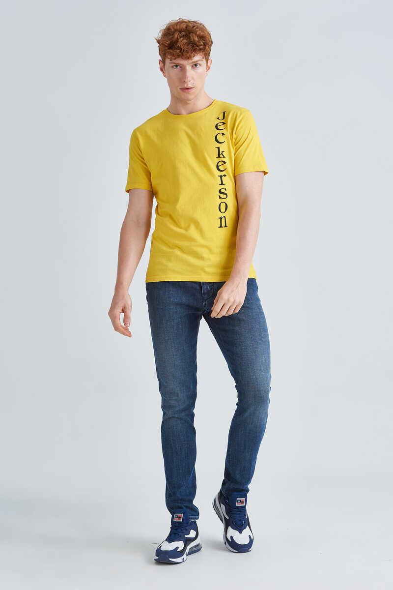 Jeckerson Logolu Bisiklet Yaka Erkek T-Shirt - 2