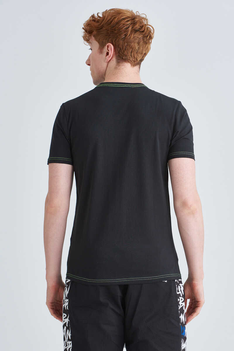 Jeckerson Yazılı Erkek Bisiklet Yaka T-Shirt - 4