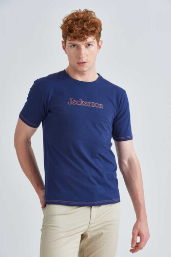 Jeckerson Yazılı Erkek Bisiklet Yaka T-Shirt - Jeckerson