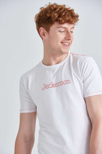 Jeckerson Yazılı Erkek Bisiklet Yaka T-Shirt - 3