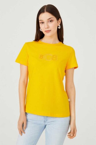 Kadın Bisiklet Yaka T-Shirt - Cerruti 1881
