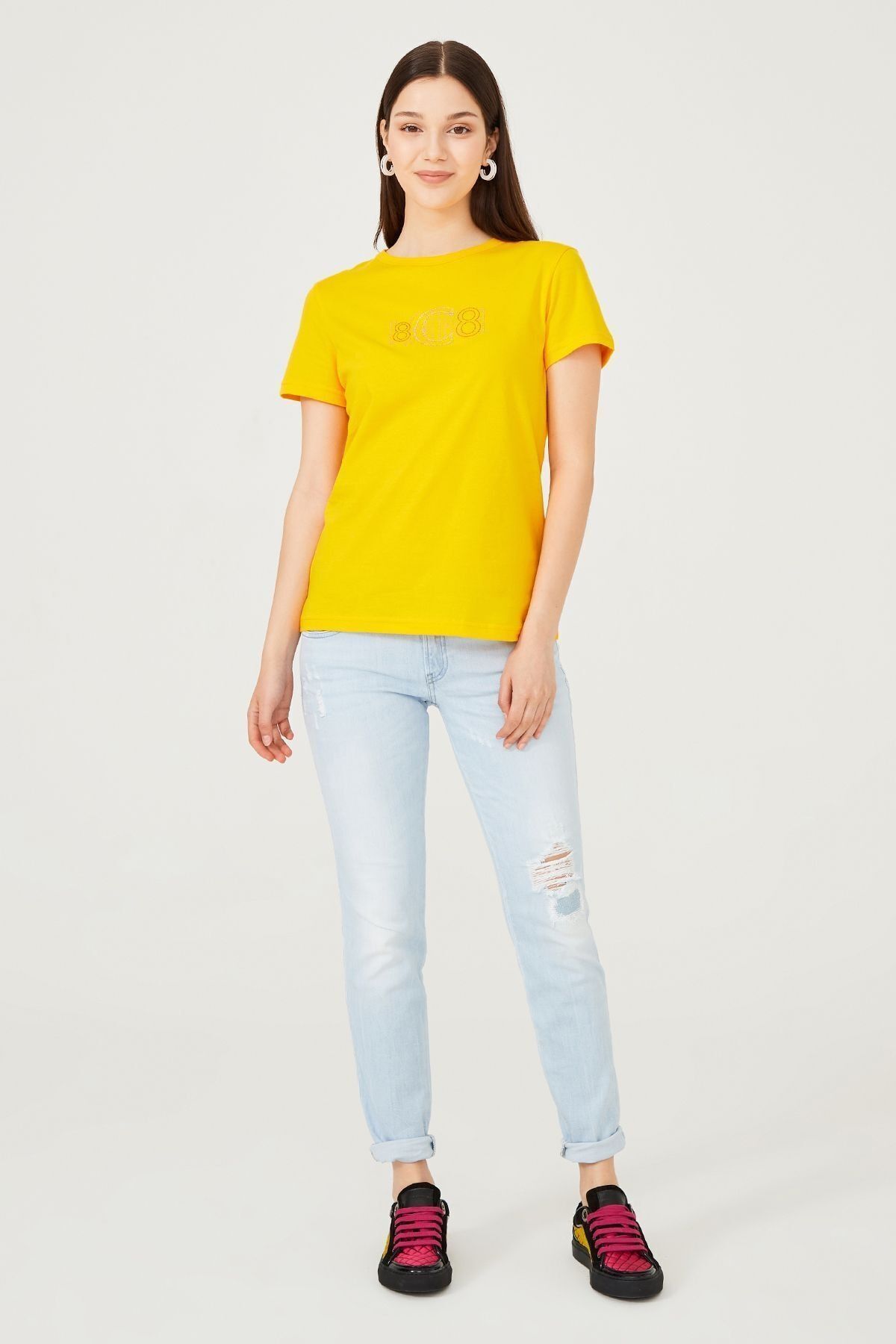 Kadın Bisiklet Yaka T-Shirt - 11