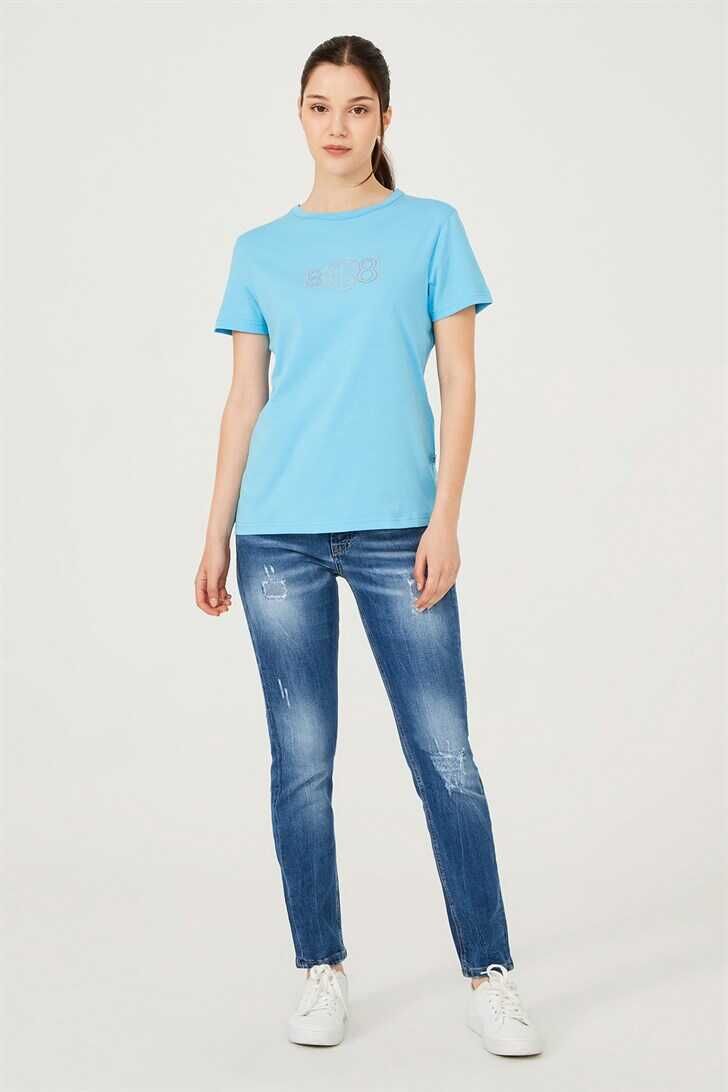 Kadın Bisiklet Yaka T-Shirt - 5