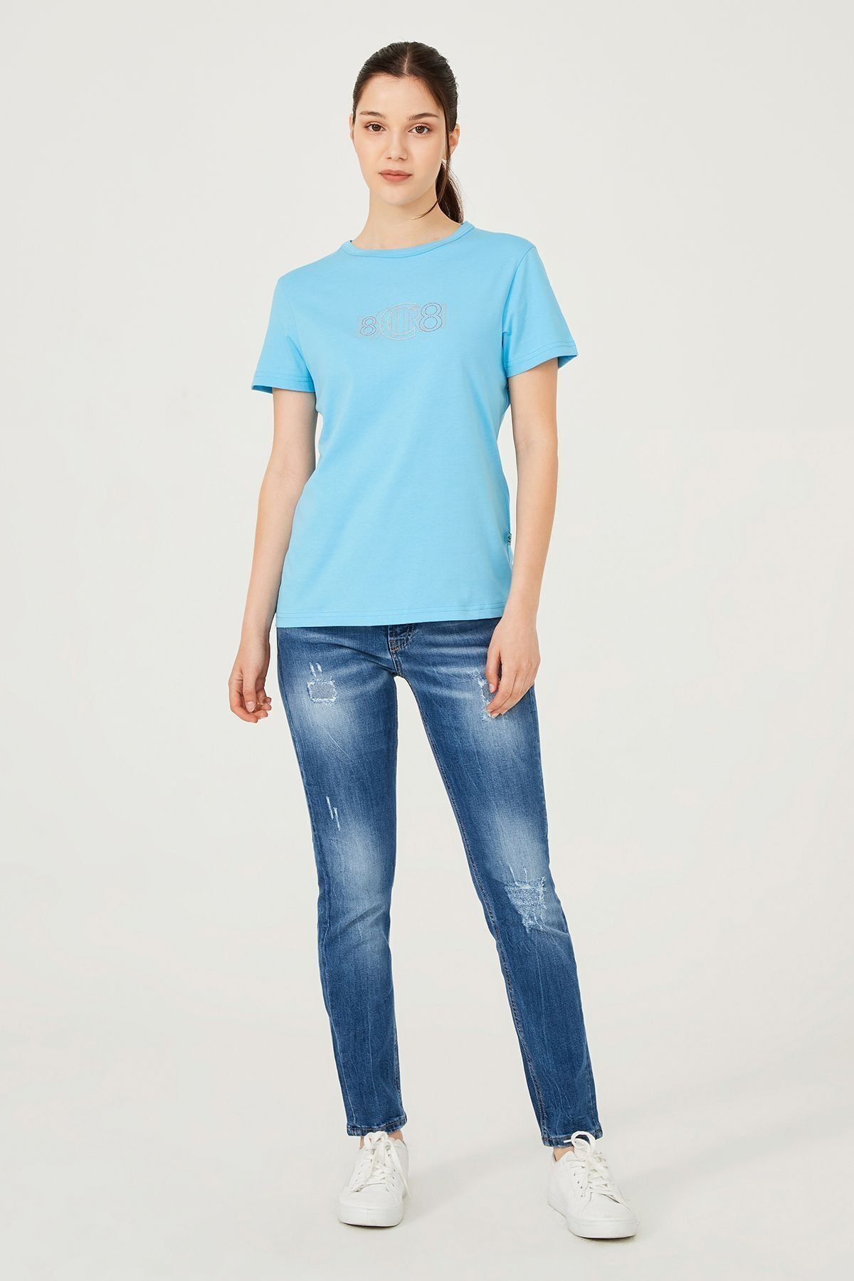 Kadın Bisiklet Yaka T-Shirt - 10
