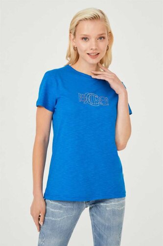 Kadın Bisiklet Yaka T-Shirt - Cerruti 1881