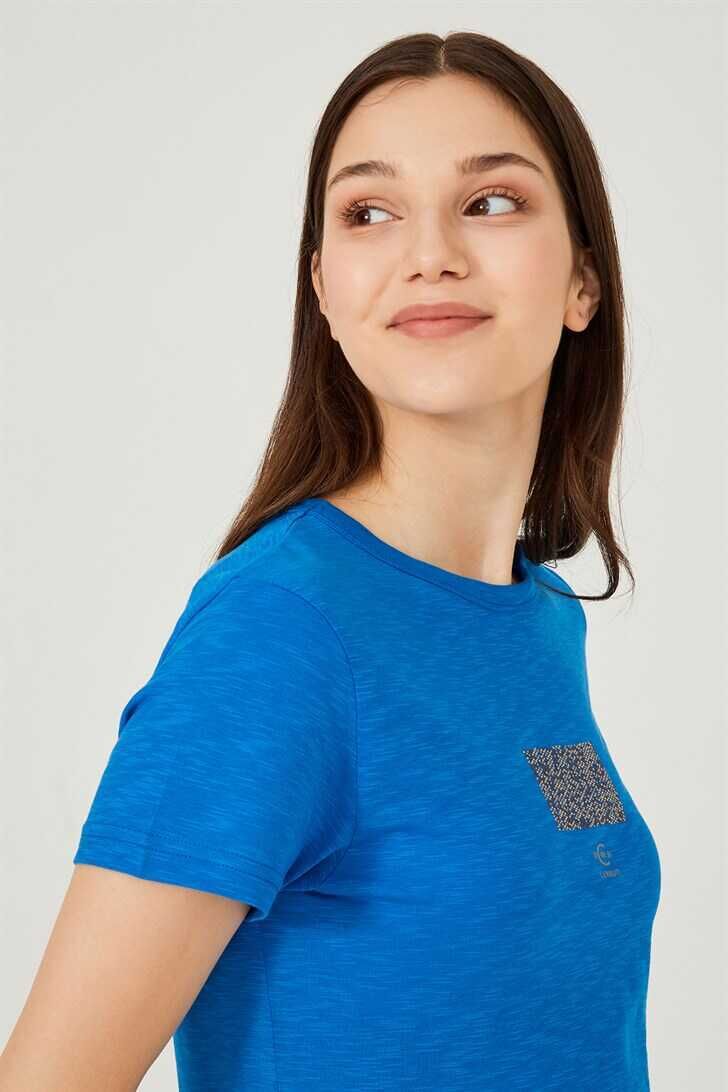 Kadın Bisklet Yaka T-Shirt - 5