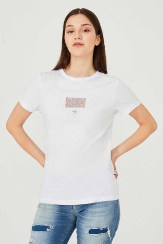 Kadın Bisklet Yaka T-Shirt - Cerruti 1881