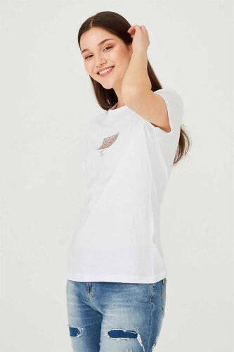 Kadın Bisklet Yaka T-Shirt - 2