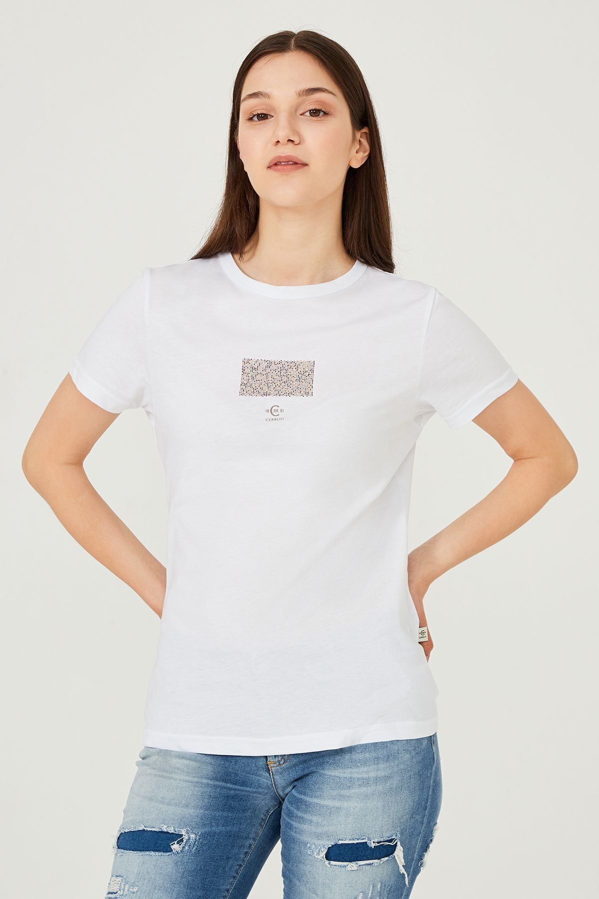 Kadın Bisklet Yaka T-Shirt - 9