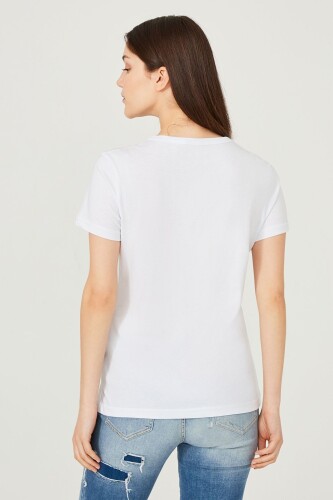 Kadın Bisklet Yaka T-Shirt - 12