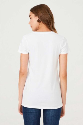 Kadın Çiçekli T-Shirt - 7