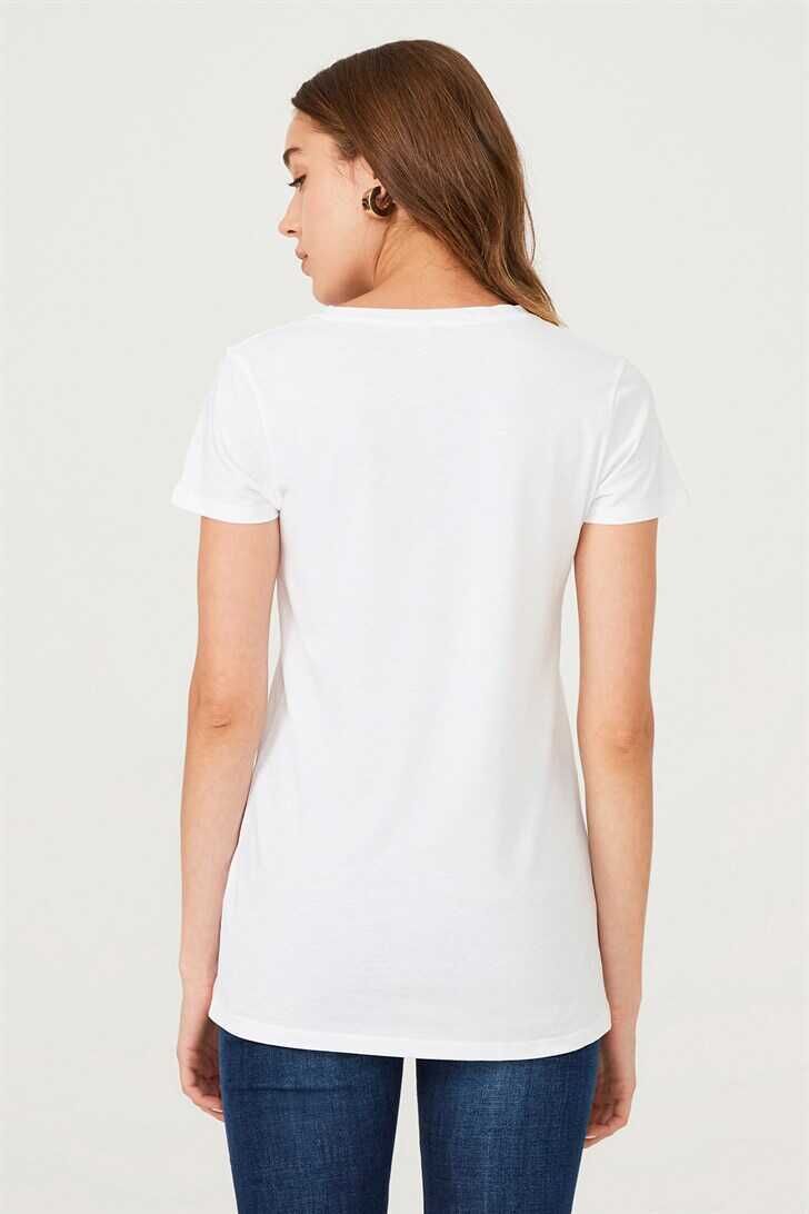 Kadın Çiçekli T-Shirt - 7