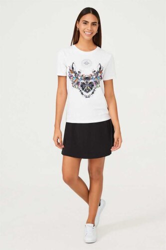 Kadın Etnik Desenli T-Shirt - 2