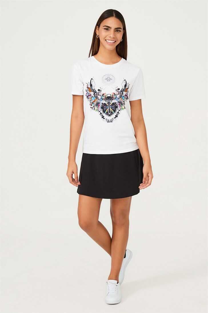 Kadın Etnik Desenli T-Shirt - 2