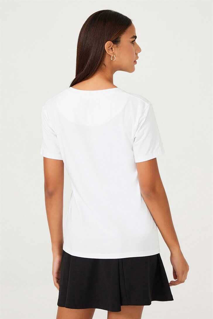 Kadın Etnik Desenli T-Shirt - 6