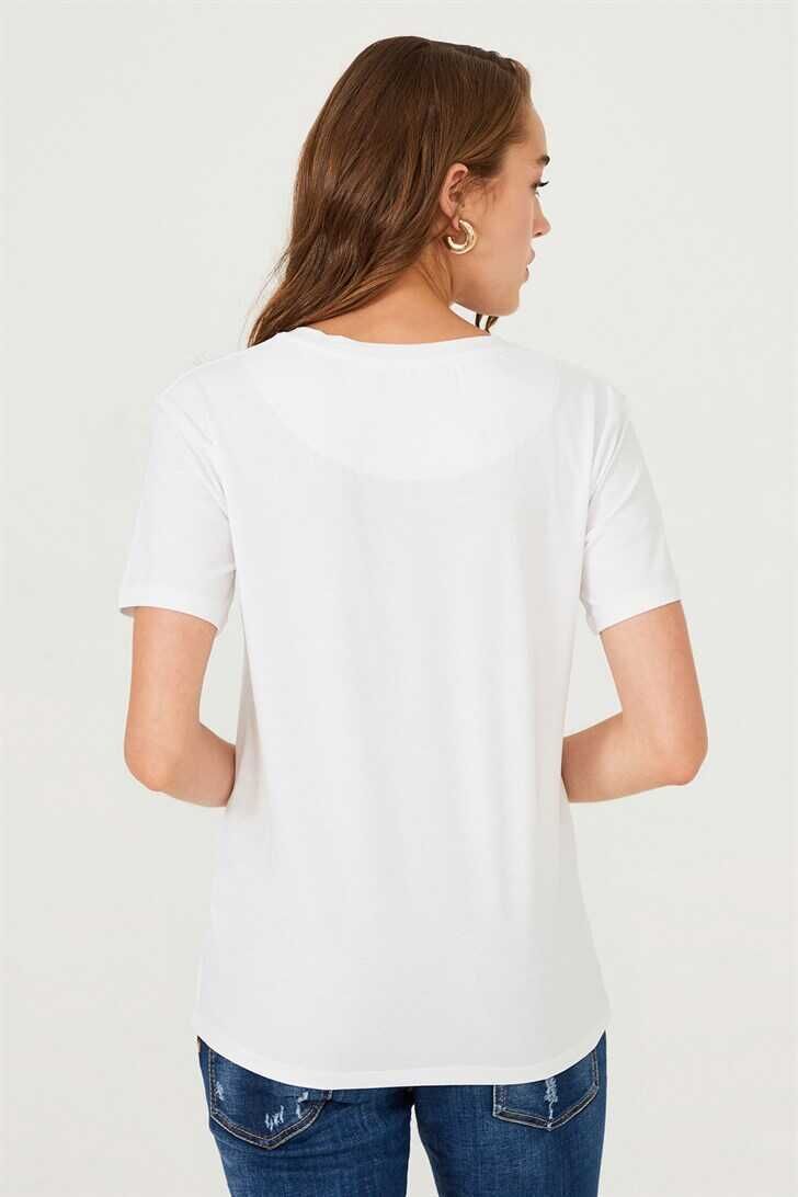 Kadın Etnik Desenli T-Shirt - 15