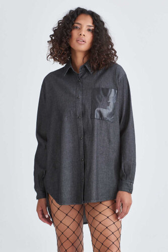 Karl Lagerfeld Denim Kadın Oversize Gömlek - Karl Lagerfeld