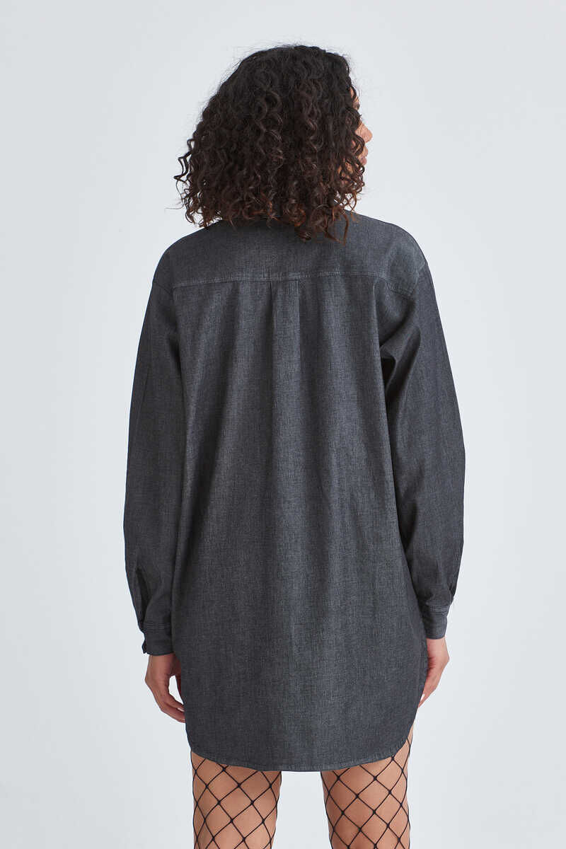 Karl Lagerfeld Denim Kadın Oversize Gömlek - 4