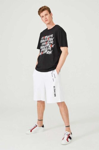 Les Hommes Urban Erkek Bisiklet Yaka Kısa Kollu T-Shirt - 2
