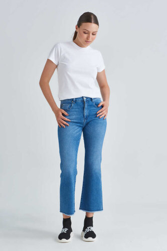 Love Moschino İspanyol Paça Crop Kadın Jean - Love Moschino