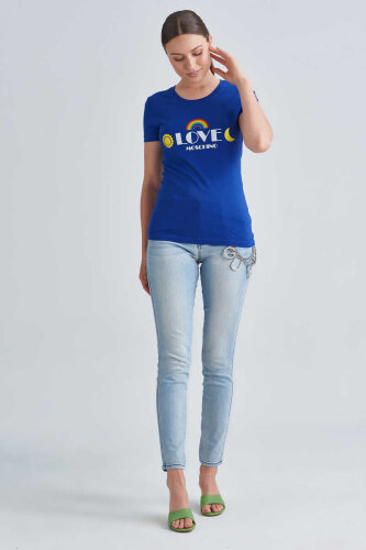 Love Moschino Kadın Bisiklet Yaka T-Shirt - 2