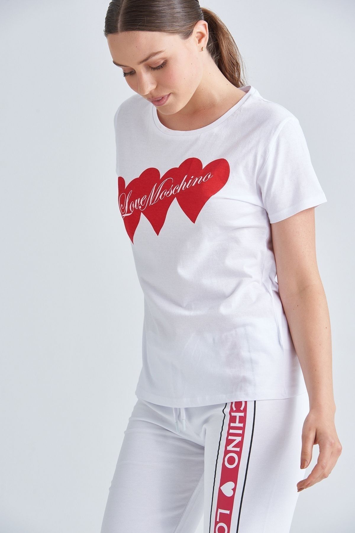 Love Moschino Kadın Bisiklet Yaka T-Shirt - 7