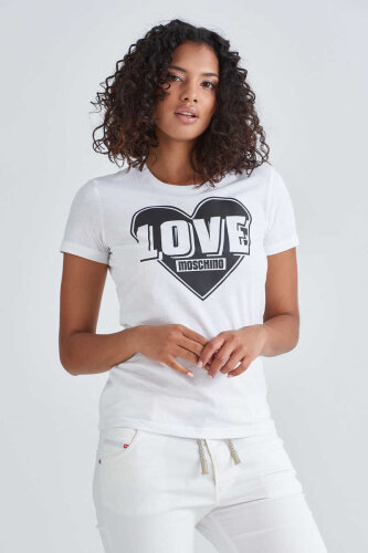 Love Moschino Kadın Bisiklet Yaka T-Shirt - Love Moschino