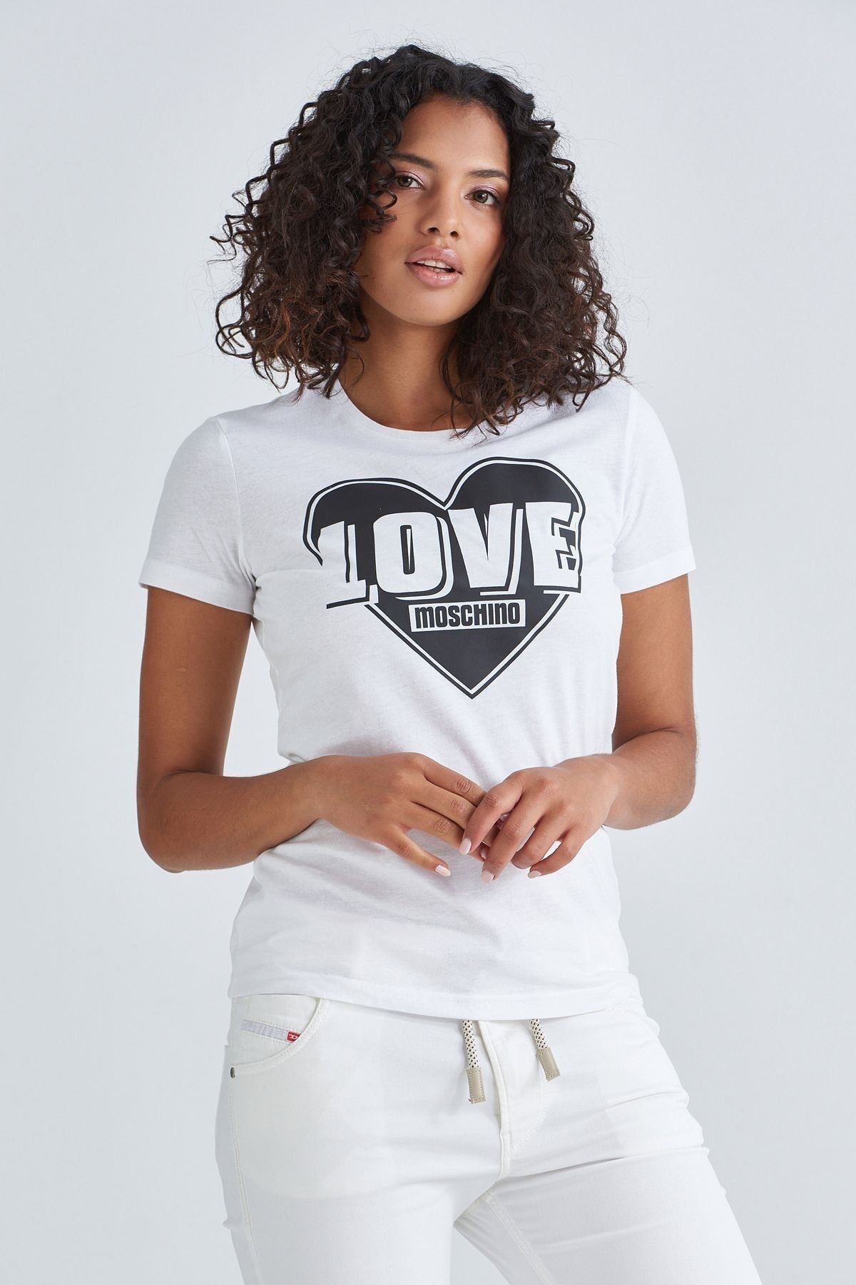 Love Moschino Kadın Bisiklet Yaka T-Shirt - 5