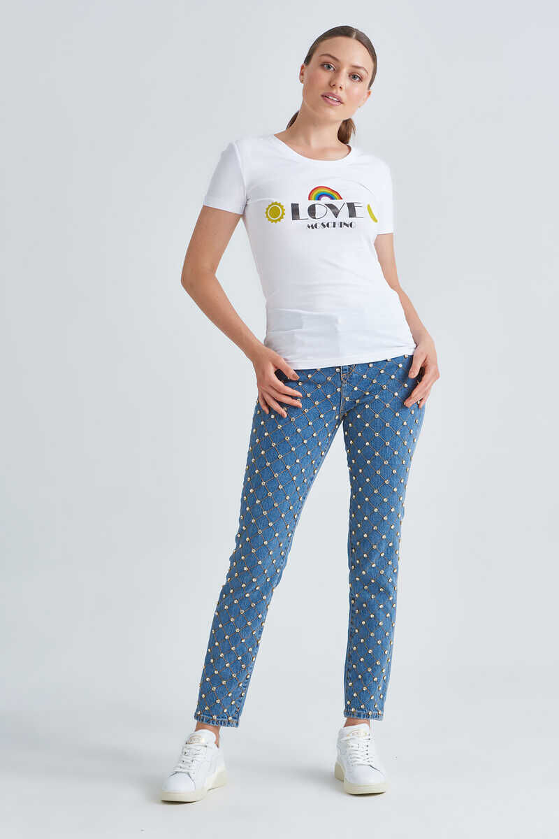 Love Moschino Kadın Bisiklet Yaka T-Shirt - 3