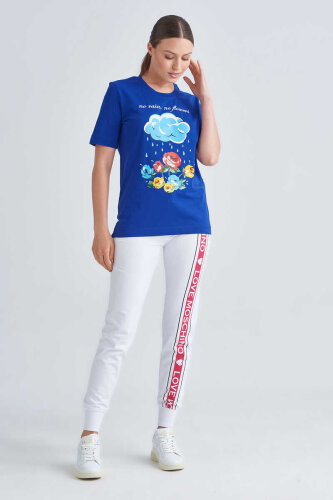 Love Moschino Kadın Bulut Baskılı T-Shirt - 2