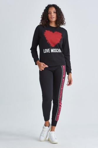 Love Moschino Kadın Kalp Logolu Sweatshirt - 6
