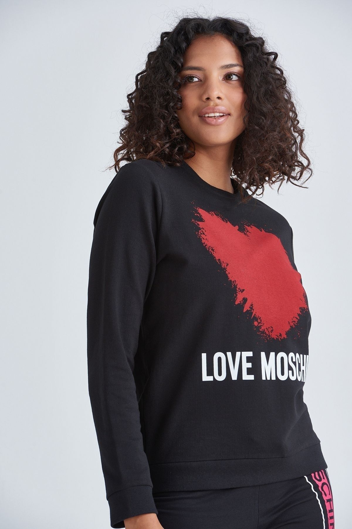 Love Moschino Kadın Kalp Logolu Sweatshirt - 7