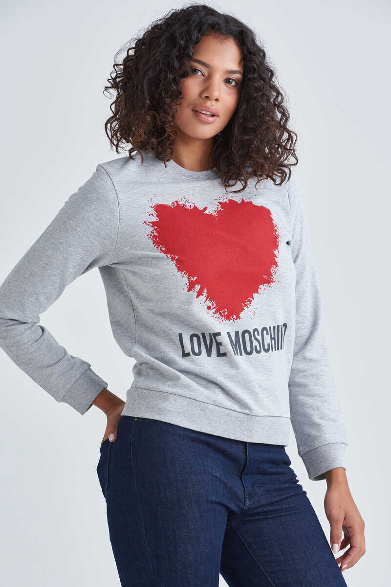 Love Moschino Kadın Kalp Logolu Sweatshirt - 3