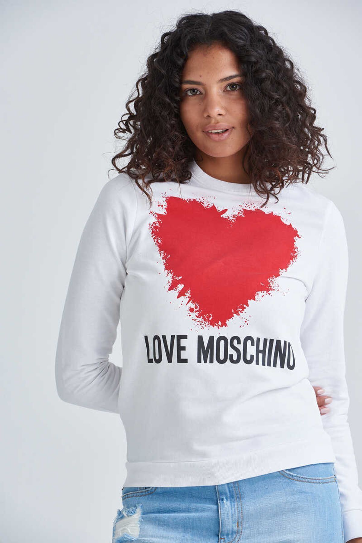 Love Moschino Kadın Kalp Logolu Sweatshirt - 5