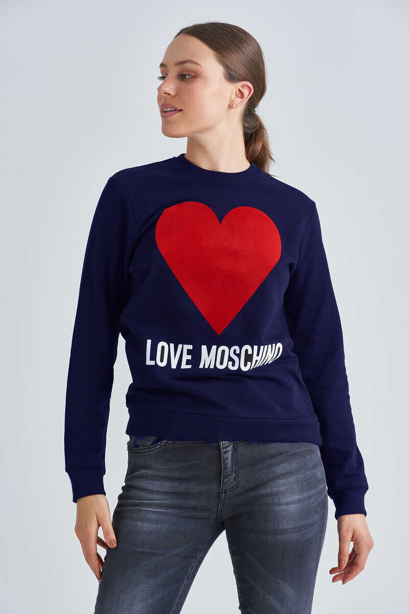 Love Moschino Kadın Logolu Sweatshirt - 1