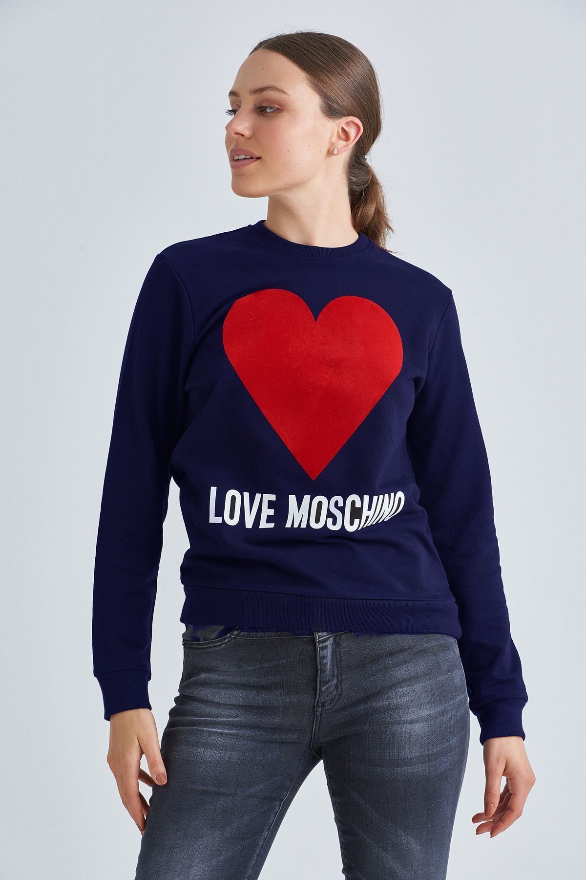 Love Moschino Kadın Logolu Sweatshirt - 2