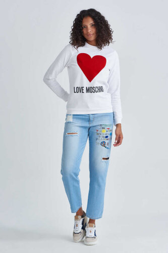 Love Moschino Kadın Logolu Sweatshirt - 2