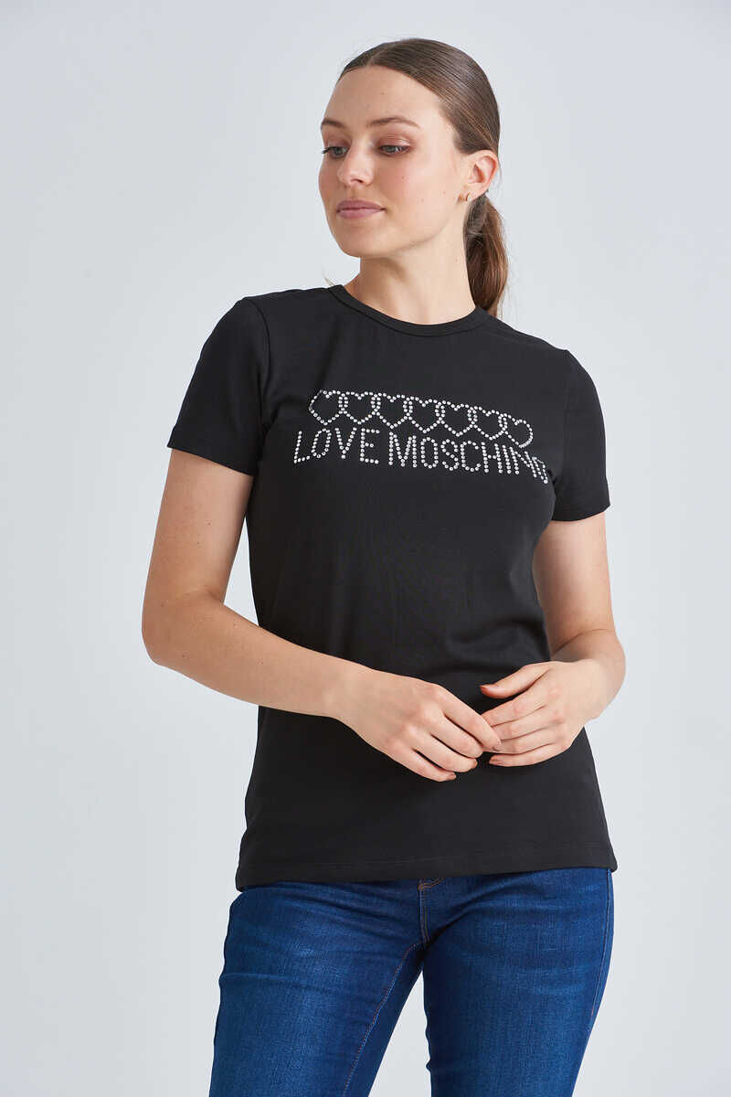 Love Moschino Kadın Taşlı T-Shirt - 1