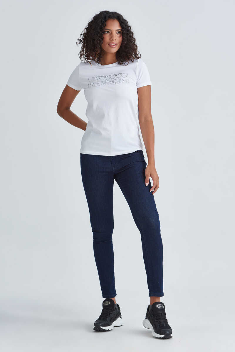 Love Moschino Kadın Taşlı T-Shirt - 2