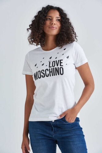 Love Moschino Kadın Yazılı T-Shirt - Love Moschino