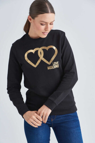 Love Moschino Logolu Kadın Sweatshirt - Love Moschino