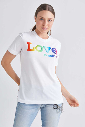 Love Moschino Love Baskılı Kadın T-Shirt - Love Moschino