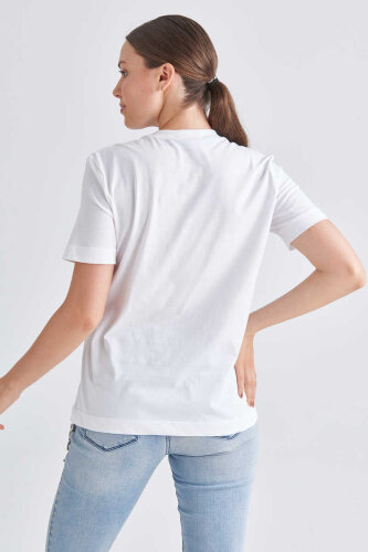 Love Moschino Love Baskılı Kadın T-Shirt - 4