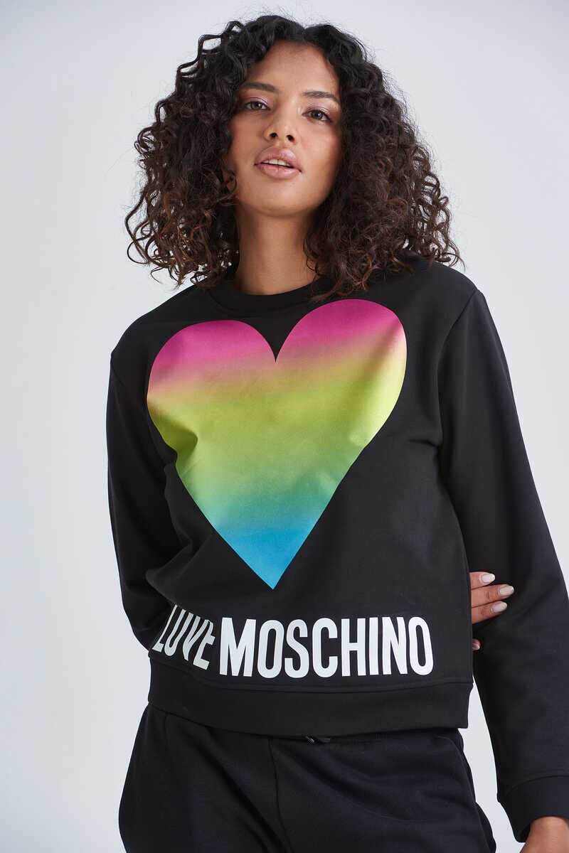 Love Moschino Renkli Basklı Kadın Sweatshirt - 4