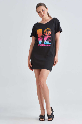 Love Moschino Yazılı Kadın Mini Elbise - Love Moschino