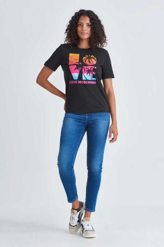 Love Moschino Yazılı Kadın T-Shirt - 2