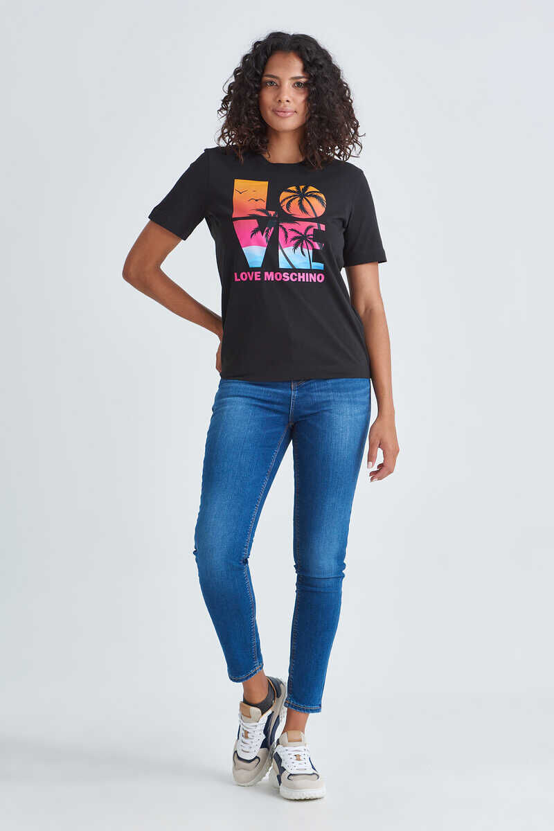 Love Moschino Yazılı Kadın T-Shirt - 2